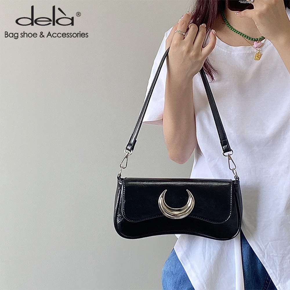 Dela Túi Xách Đeo Vai Có Khóa Hình Mặt Trăng Thời Trang Cao Cấp Dành Cho Bạn Nữ