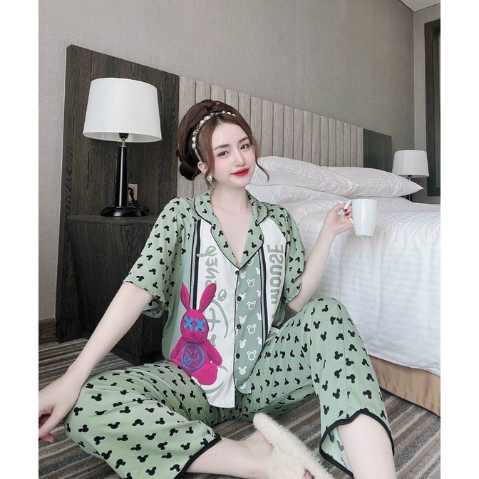 BỘ PIJAMA DÀI LỤA MANGO LOẠI 1, Tay cánh dơi siêu xinh