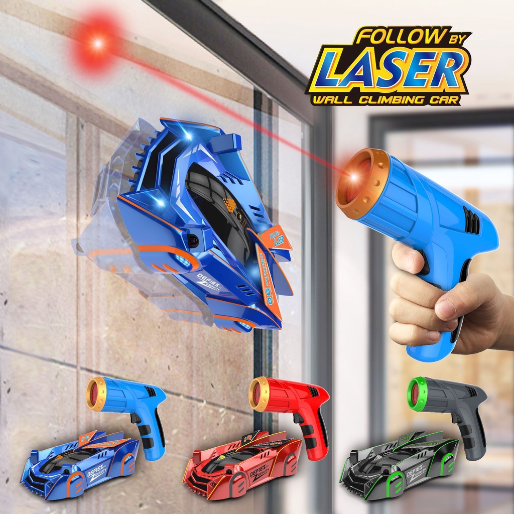 Xe điều khiển từ xa leo tường leo trần nhà điều khiển bằng tia sáng laser