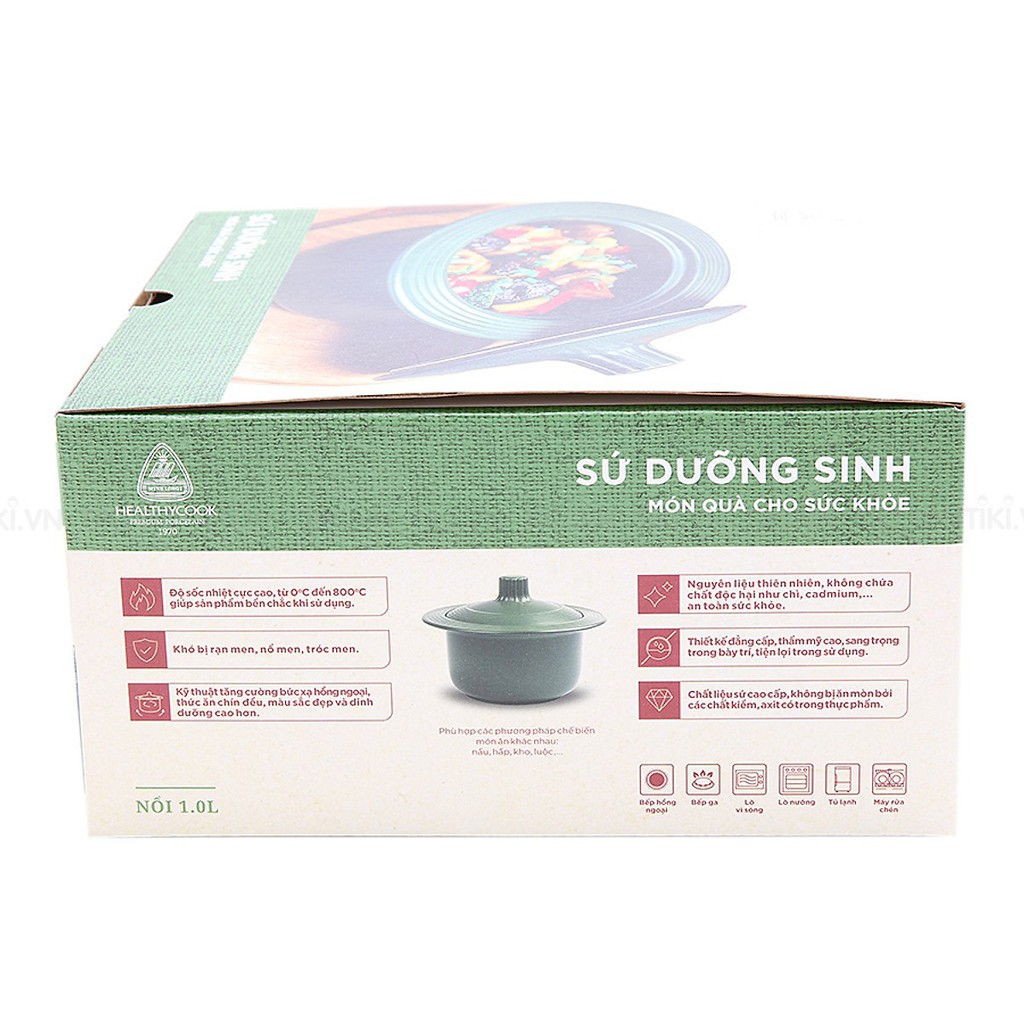 Nồi Dưỡng Sinh Vành Tròn Đáy Từ  Minh Long (1L)