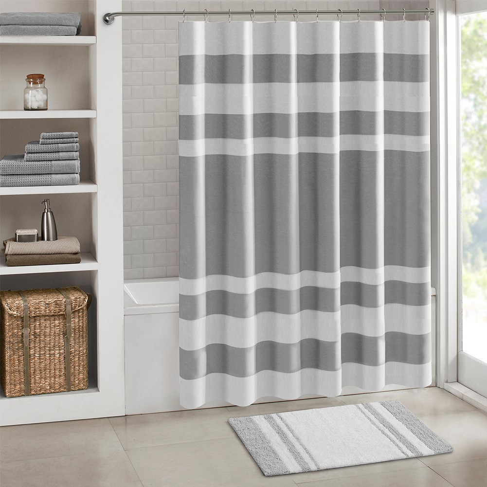 Rèm treo nhà tắm họa tiết caro chất liệu polyester chống thấm nước nhiều màu tùy chọn