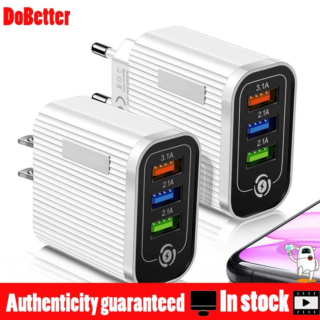 Ổ cắm sạc nhanh QC3.0 36W 3 cổng USB