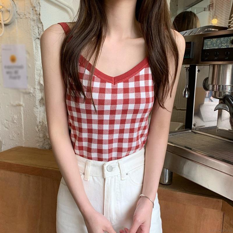 Áo Tank Top Dệt Kim Sát Nách Thời Trang Mùa Hè Cho Nữ