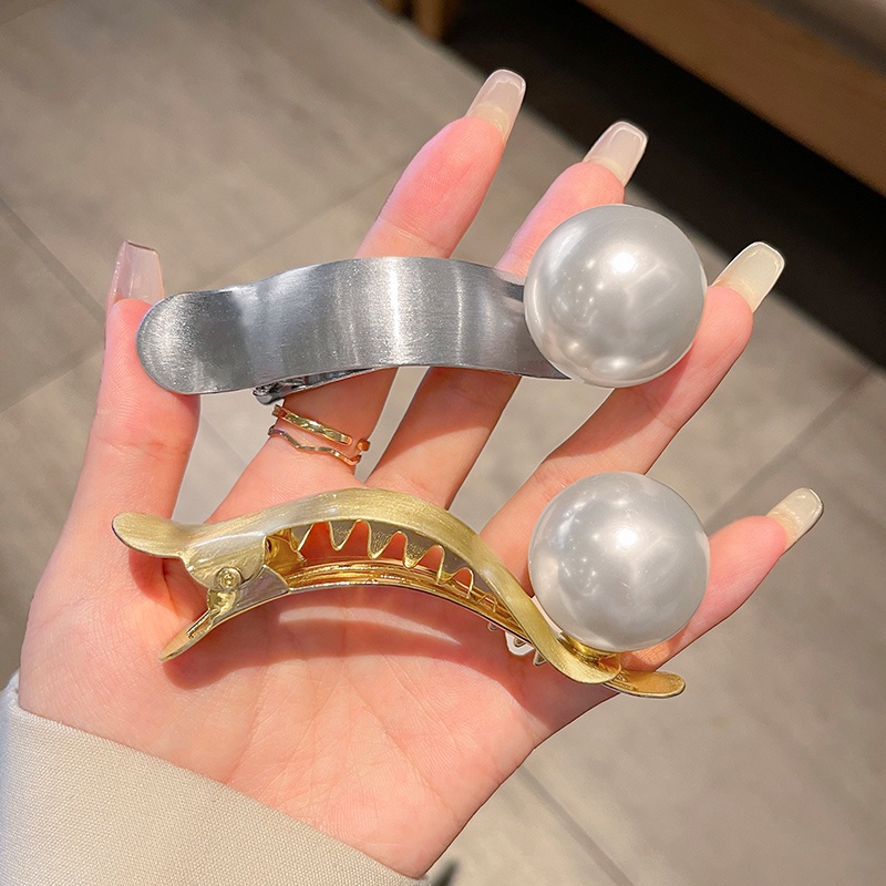 Kẹp Tóc Đính Ngọc Trai Lớn Phong Cách Pháp Cho Nữ