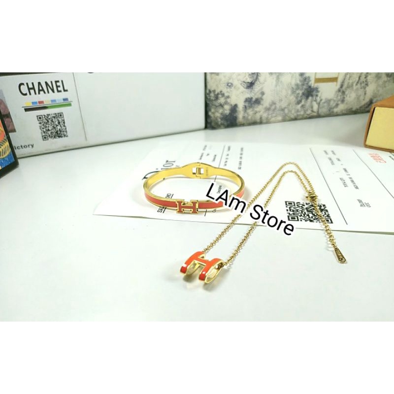 Set Dây chuyền ,Lắc tay ⚡HM  hot hít⚡ TiTan Cao cấp không hoen,không gỉ -Ảnh thật +video ❤️Phụ kiện nữ xinh❤️