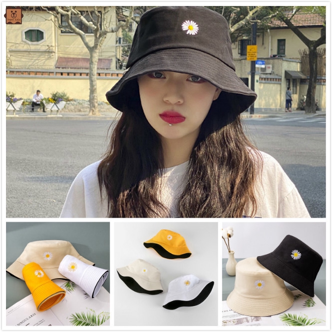 Nón Vành Chống Nắng Hai Mặt Họa Tiết Hoa Phong Cách Hàn Quốc Cho Nữ