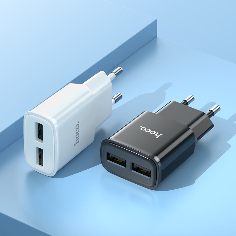 Bộ sạc nhanh 2 cổng HOCO cáp sạc USB -TYPE C, MICRO, củ sạc nhanh C88A 2,4A Cho 6/7/8/X/11/12/13, OPPO,VIVO