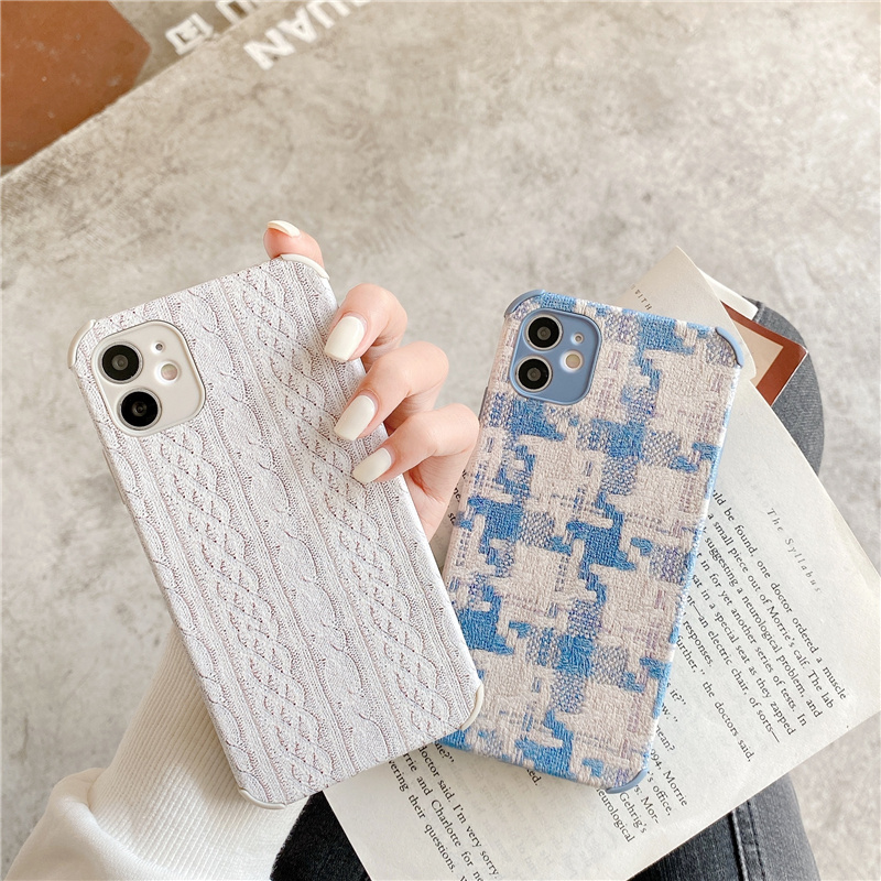 Leather Case for iPhone 13 / 12 Mini Pro Max ip11 7 8 Plus Pattern Printing Four-corner Protective Phone Case