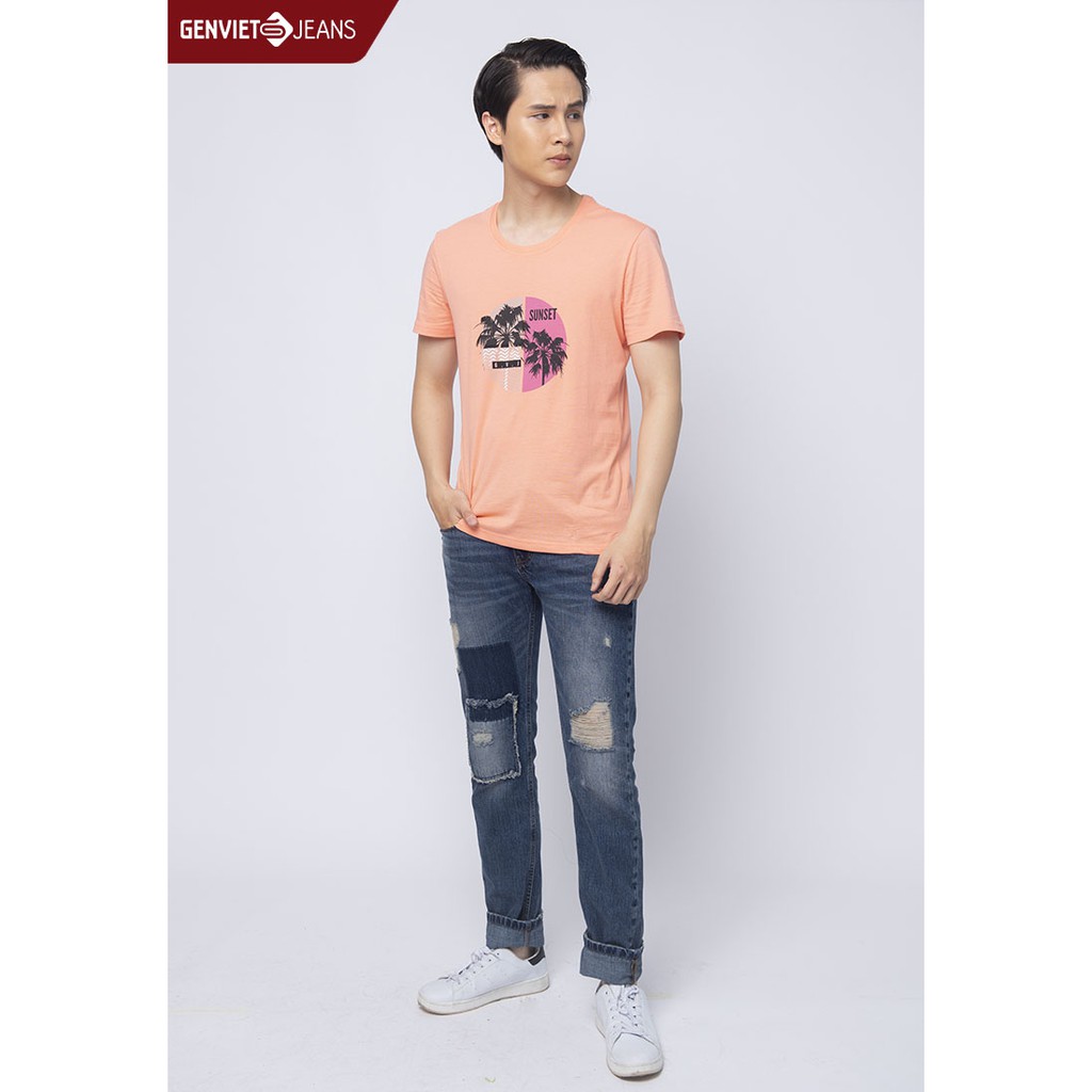 Áo Thun T-Shirt Nam Họa Tiết Summer GENVIET T4321T1181