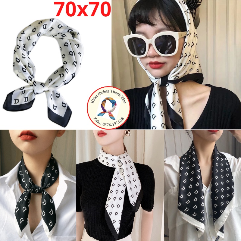 Khăn Lụa Vuông 70- Khăn Turban Badana Quàng Cổ Nữ Công Sở Quấn Tóc Quấn Túi Làm Áo Yếm Lụa Cao Cấp