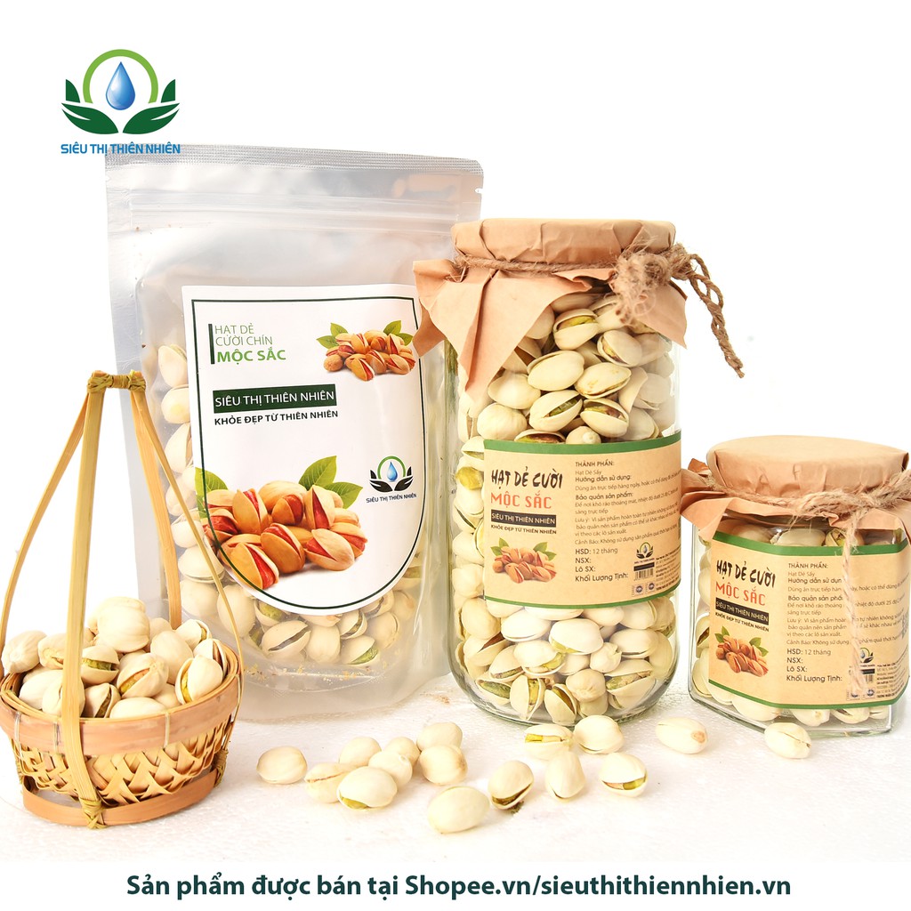 Hạt dẻ cười sấy khô Mộc Sắc 200g, loại không tẩy cao cấp của Siêu Thị Thiên Nhiên