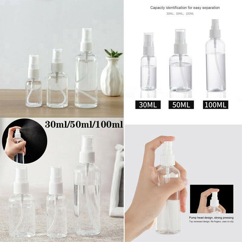 1/3 chai rỗng trong suốt dạng xịt với dung tích 30ml/50ml/100ml