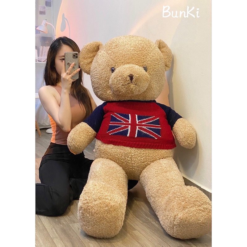 GẤU BÔNG TEDDY LITTLE ANGEL 140CM BE VÀNG CAO CẤP BUNKI