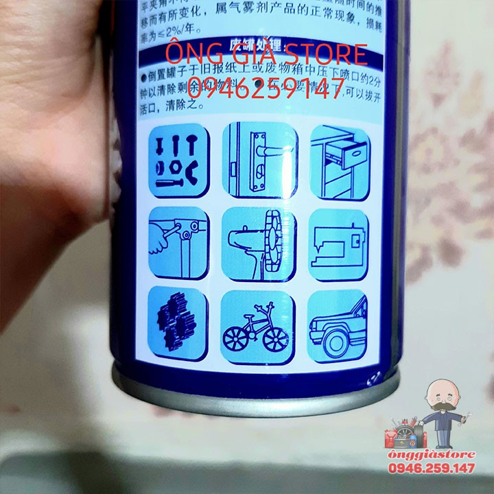 Chai xịt chống gỉ sét - bôi trơn - vệ sinh xe sên ốc vít xe máy 3in1 PT162