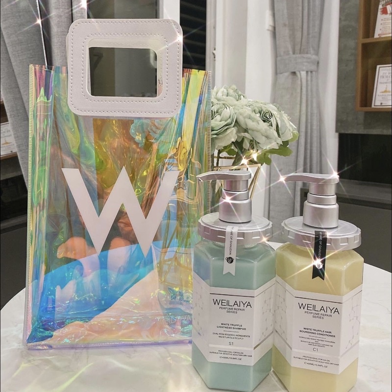 Túi xách tay đựng mỹ phẩm skincare tiện lợi hologram bag Weilaiya