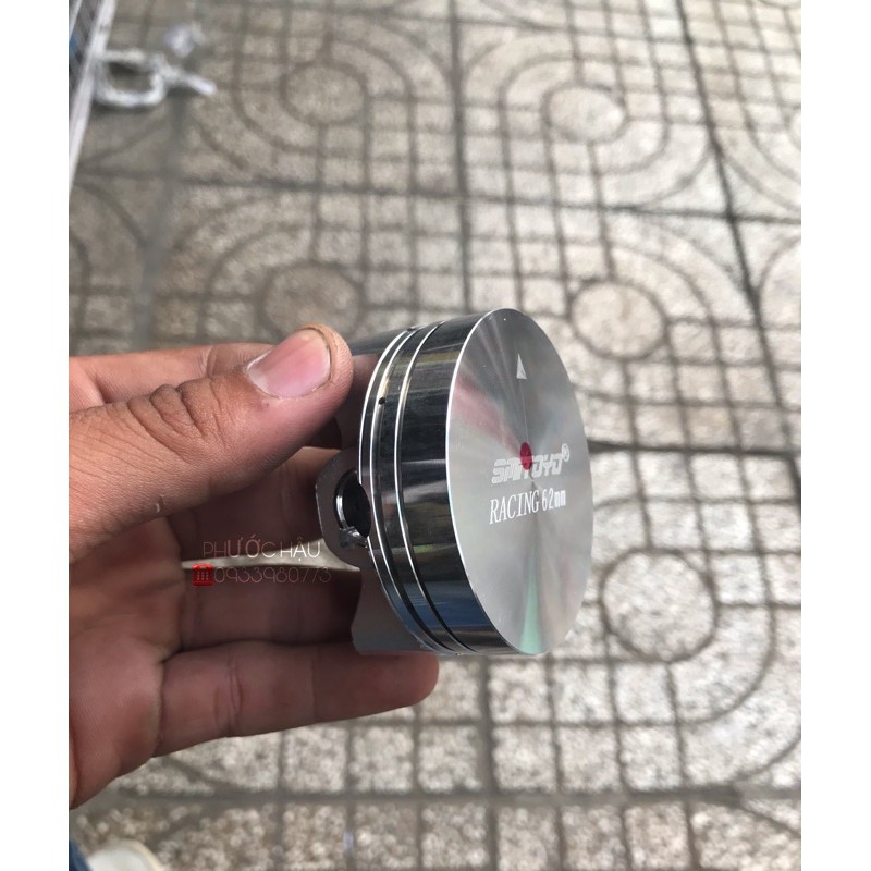 PISTON 62mm SIMITOYO 2 BẠC  ĐẦU SIÊU CAO , DÀNH CHO EXCITER 150 và 135 - HẬU RACING SHOP