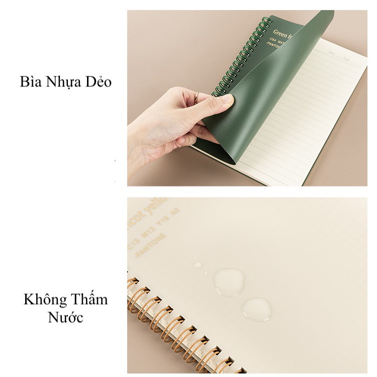 NOTEBOOK - Sổ Ghi Chép Retro Morandi / Sổ Lò Xo Bìa Nhựa (nhiều size)