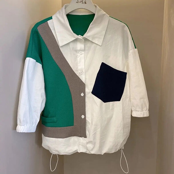 Áo Sơ Mi Dáng Rộng Tay Ngắn Cỡ Lớn Phong Cách Hàn Quốc Thời Trang Cho Nữ 2022