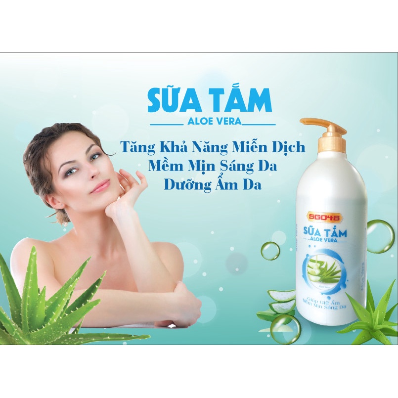 Sữa tắm SGO48 sữa tắm aloe giúp giữ ẩm mềm mịn sáng da