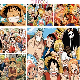 Bộ Tranh Sơn Dầu Hình ONE PIECE Tự Làm Thủ Công