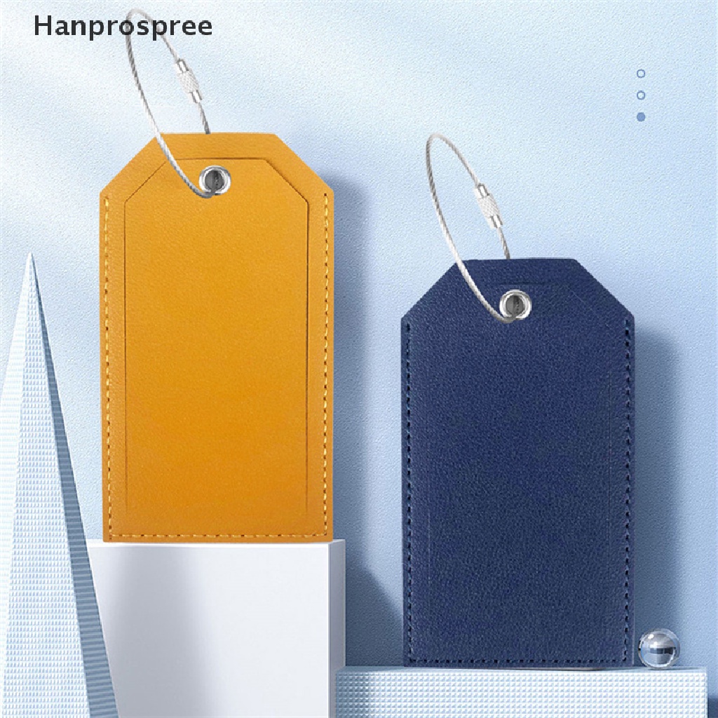 Thẻ ID Gắn Hành Lý Bằng Da PU Với Vòng Thép Nhỏ Gọn Tiện Dụng