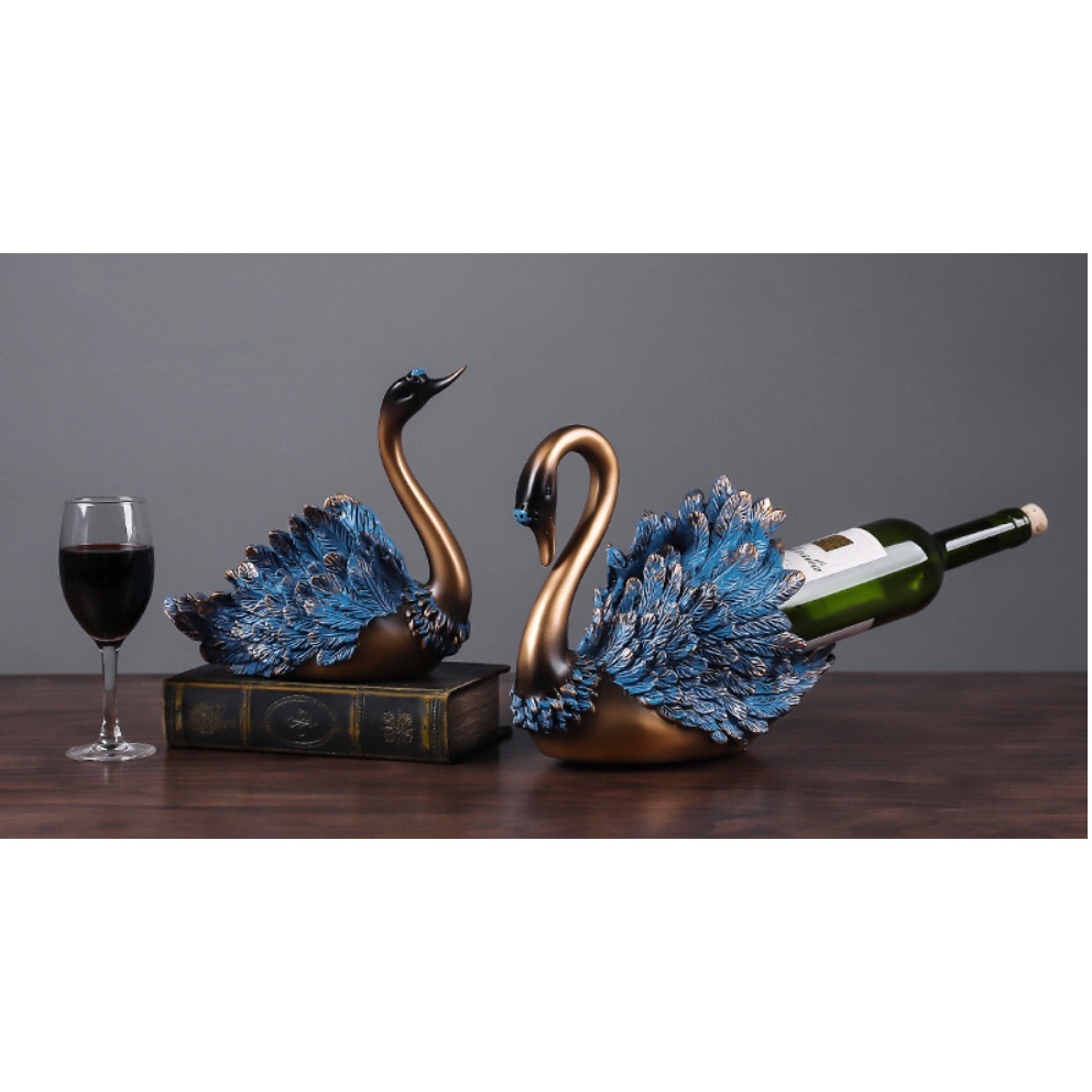 Tượng để bàn trang trí hình thiên nga sang trọng decor không gian- trưng bày hoặc quà tặng cao 22cm