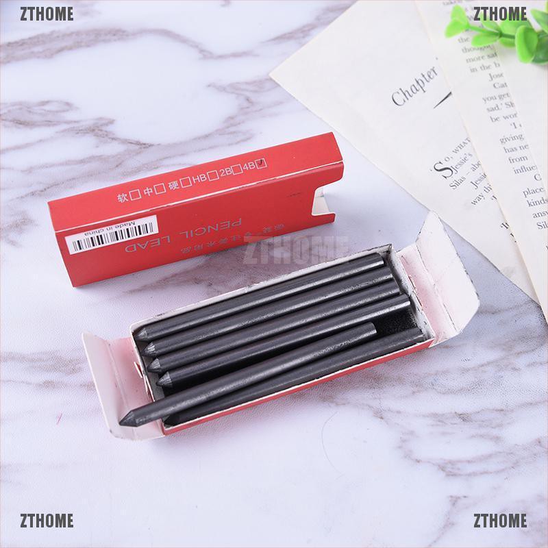 ZTHOME 5.6mm Mechanical Lead Auto Clutch Pencil Holder Refill HB 2B 4B 6B 8B 6Pcs/1 Box