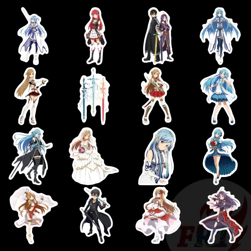 ❉ Sword Art Online - Series 01 Anime SAO Stickers ❉ 50Pcs/Set Kirigaya Kazuto Kirito Yuuki Asuna Asada Shino Mixed DIY Fashion Luggage Laptop Skateboard Doodle Decals Stickers