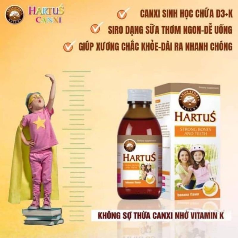 HARTU'S - Hartus Bổ sung Canxi + D3 Mk7 dùng cho bé từ 4 tháng - Hartus' Strong Bones and teeth