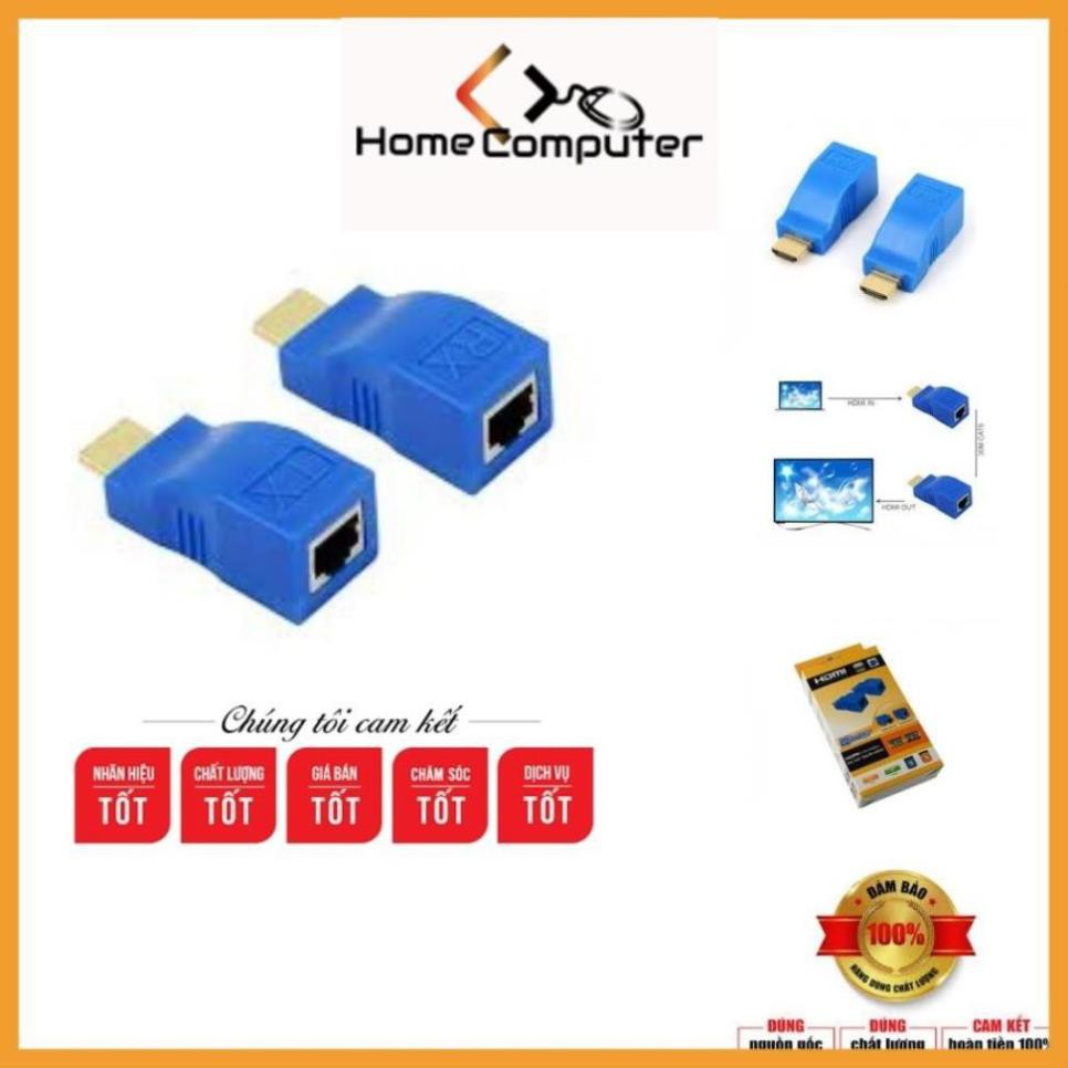 Bộ HDMI to LAN 30m, kéo dài hdmi qua dây mạng 30m.bảo hành 6 tháng.Home Computer