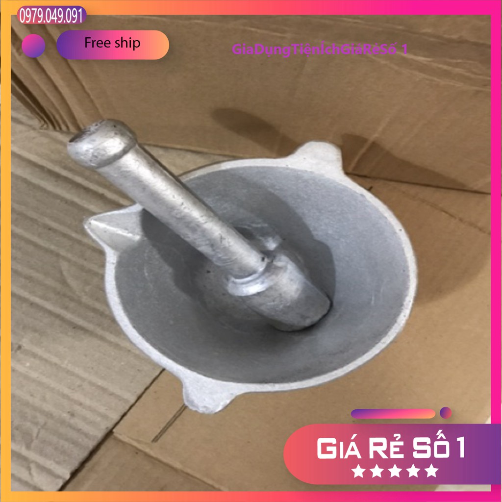 Bộ Cối Chày Gang Nguyên Khối Hàng Đẹp Dầy Dặn Miệng 15-17cm ⚡️⚡️⚡️⚡️⚡️
