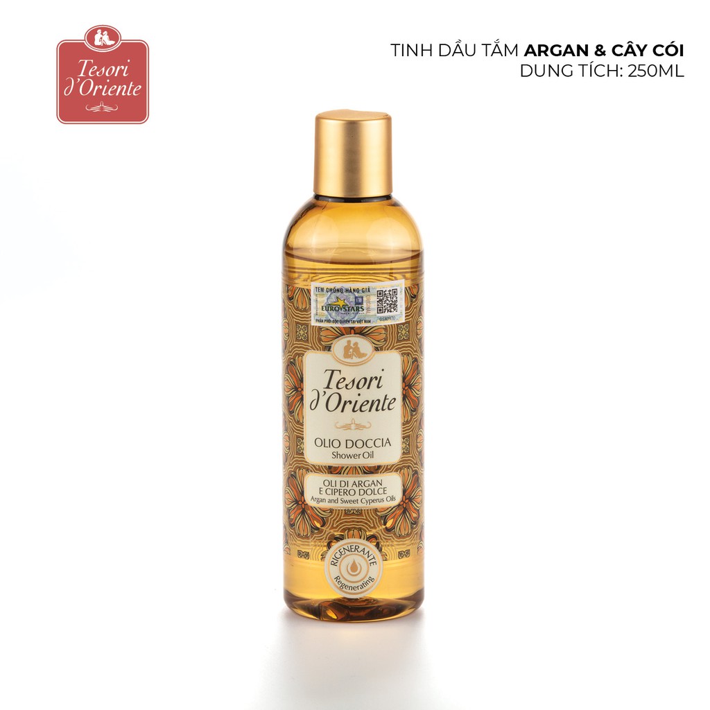 Tinh dầu tắm Tesori d'Oriente Argan và Cyperus - Argan &amp; Cyperus Oils 250ml