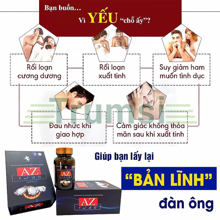 Viên Uống Bổ Thận Tráng Dương Tăng Sinh Lý Giảm Đau Lưng Mỏi Gối Tiểu Đêm Nhiều Tinh Chất Hàu AZ Vạn Tam Chính Hãng