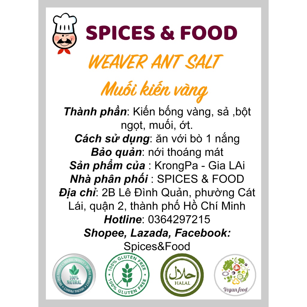 Weaver Ant Salt - Muối kiến vàng ăn bò 1 nắng đặc sản KrongPa Gia Lai