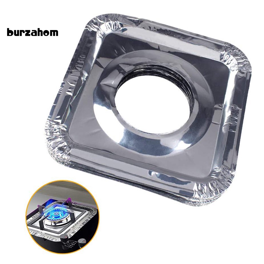 bộ 10 đệm hình tròn/vuông chất liệu giấy nhôm dùng để bọc bảo vệ bếp ga