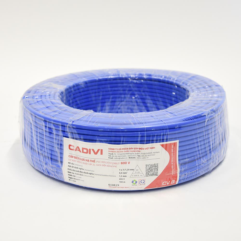 Dây cáp điện cadivi CV 8.0, 10.0 mm2 ( cuộn 100m)