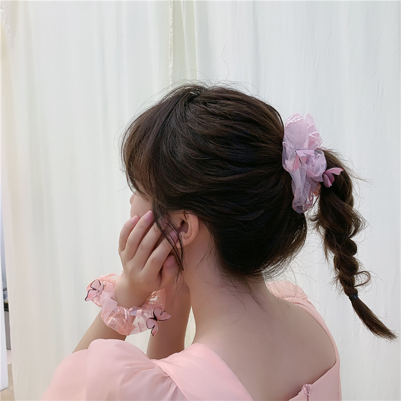 [Phong cách Hàn Quốc] Cột tóc họa tiết cánh bướm siêu dễ thương