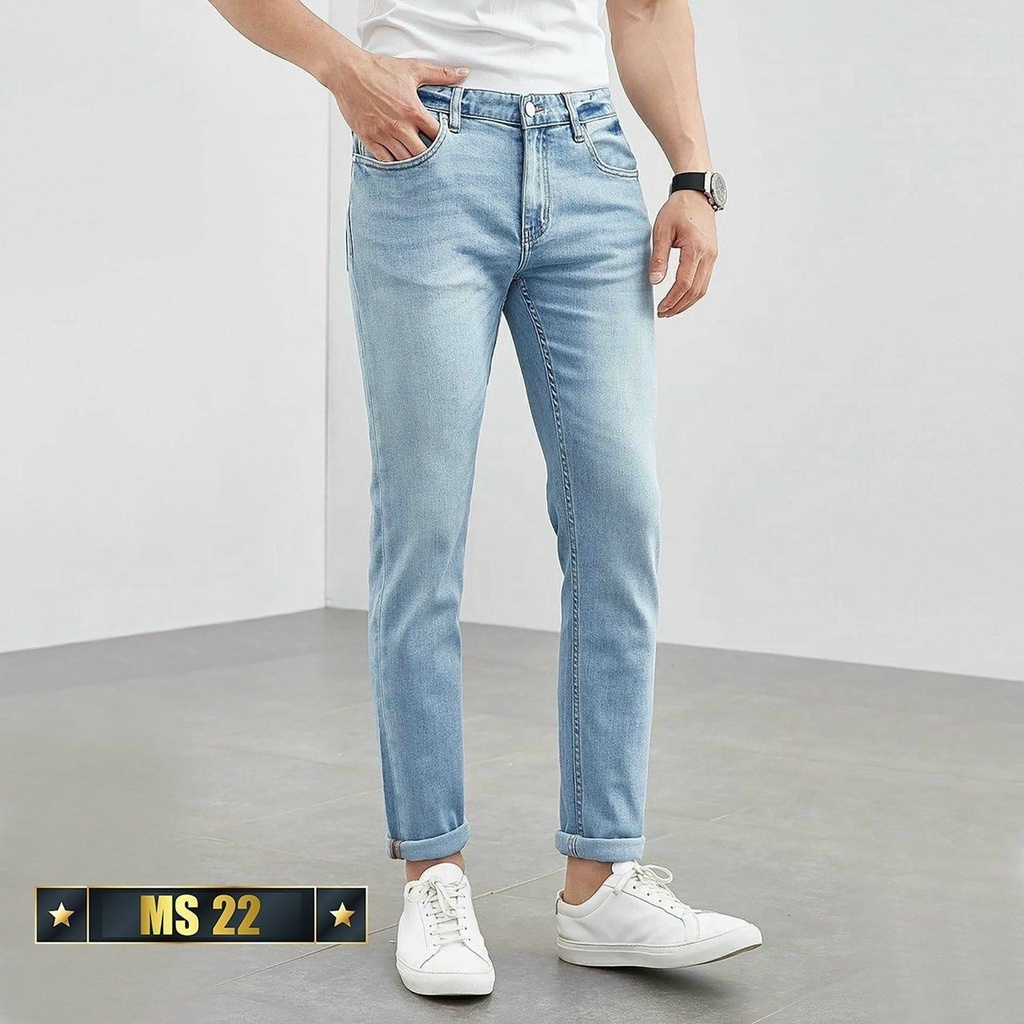 Quần jean nam đen trơn, rách gối chất bò cao cấp Jean co dãn 4 chiều cực đẹp form dáng skinny chuẩn_JEANNCD212