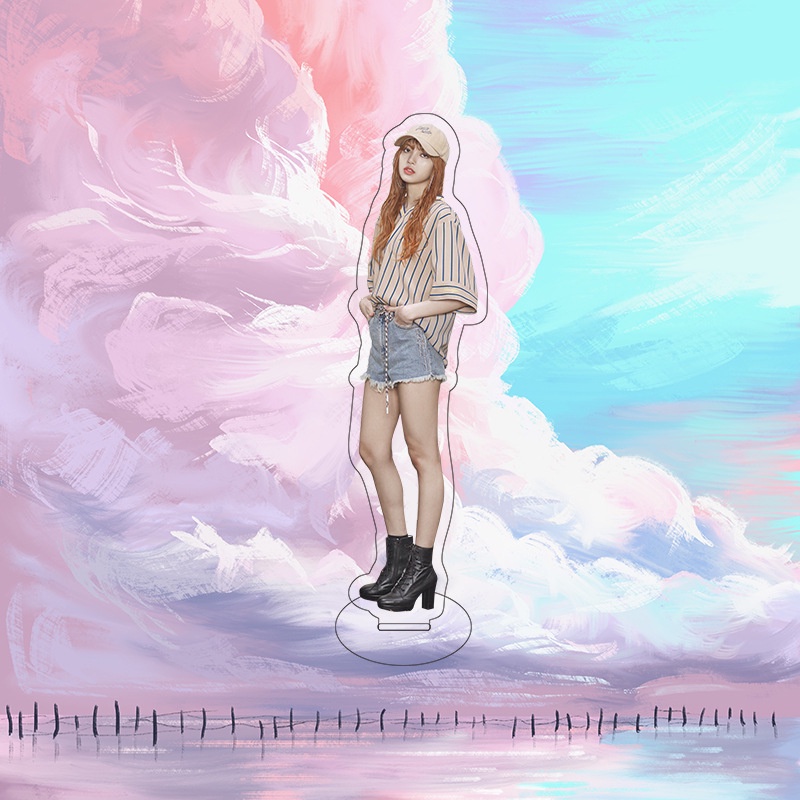 Mô hình trang trí Acrylic in hình nhóm nhạc idol Kpop blackpink kích thước lớn 15cm - BF4