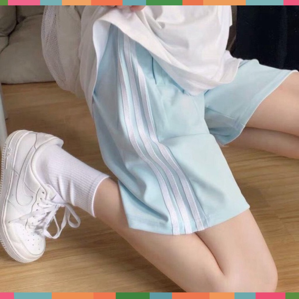 Quần Sooc Đùi Nam Nữ Freesize 3 Màu Kẻ Sọc Siêu Dễ Mix Đồ | BigBuy360 - bigbuy360.vn