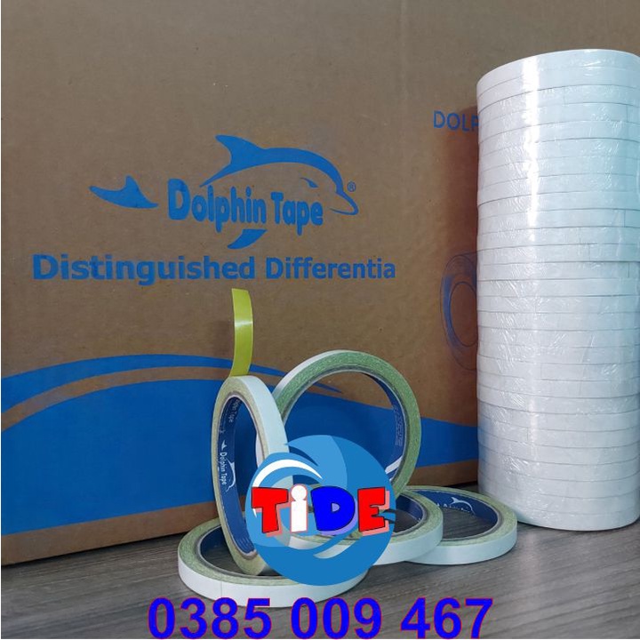 Băng dính 2 mặt dầu vàng thêu bản rộng 10mm – Dùng trong công tác VPP, dán hồ sơ, bao thư, bưu thiếp...