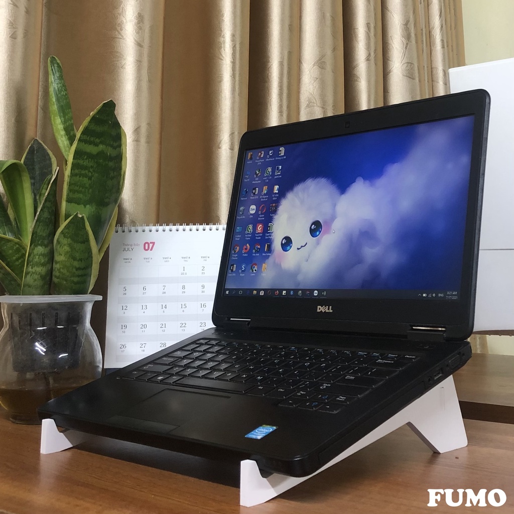 Giá đỡ tản nhiệt laptop kệ đỡ macbook gỗ PVC cao cấp chắc chắn tiện lợi FUMO SP018