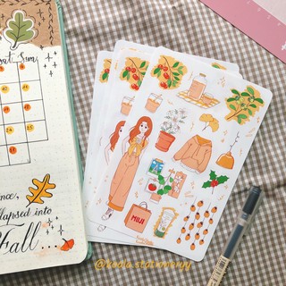 Bộ Sticker dán sổ - Cozy 4 vàng cam