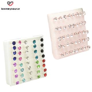 20 Đôi Bông Tai Nhựa Mini Đính Đá Kiểu Hàn Quốc