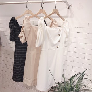 Đầm cổ vuông 4 nút (S/M)
