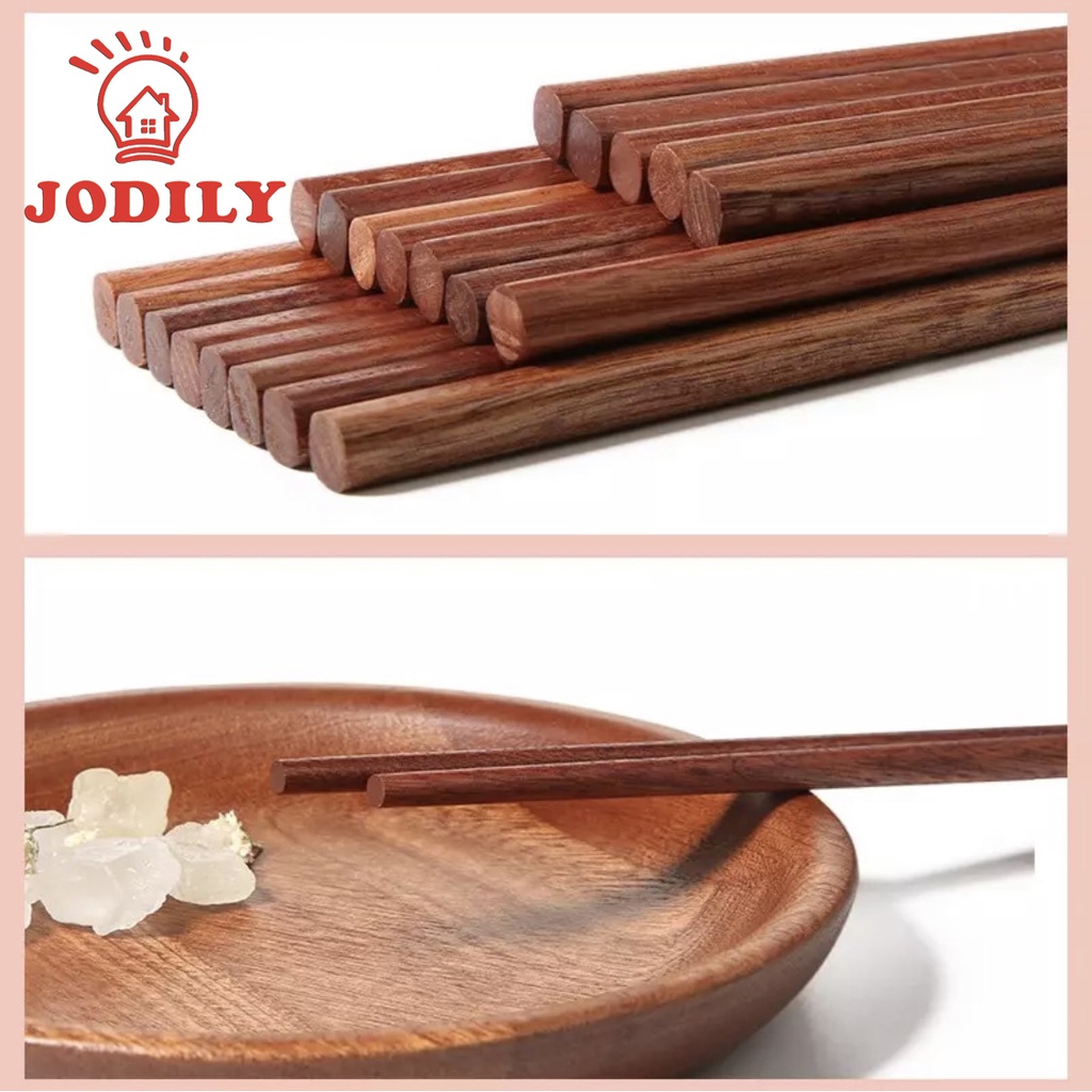 Đũa Gỗ Cao Cấp Song Hương Jodily Starhome - Gỗ Tự Nhiên - Không Ẩm Mốc - Hộp 10 Đôi