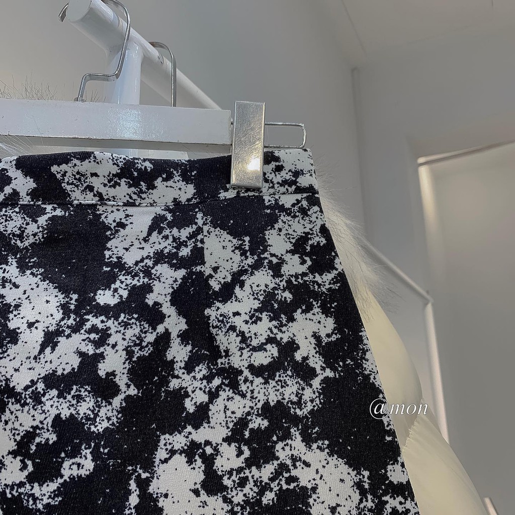 2101449 Chân váy chữ A nữ ulzzang họa tiết loang màu be đen có size | BigBuy360 - bigbuy360.vn