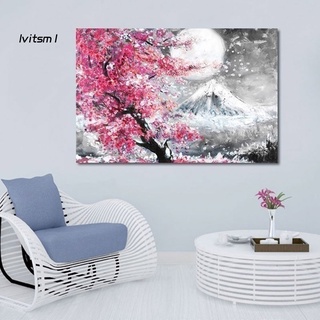 Tranh vải canvas treo tường trang trí phòng khách hình hoa anh đào núi lvit - ảnh sản phẩm 8