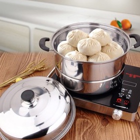 Nồi Hấp INOX 3 Tầng Đa Năng Size 28cm Tiện Dụng Dùng Cho Mọi Loại Bếp