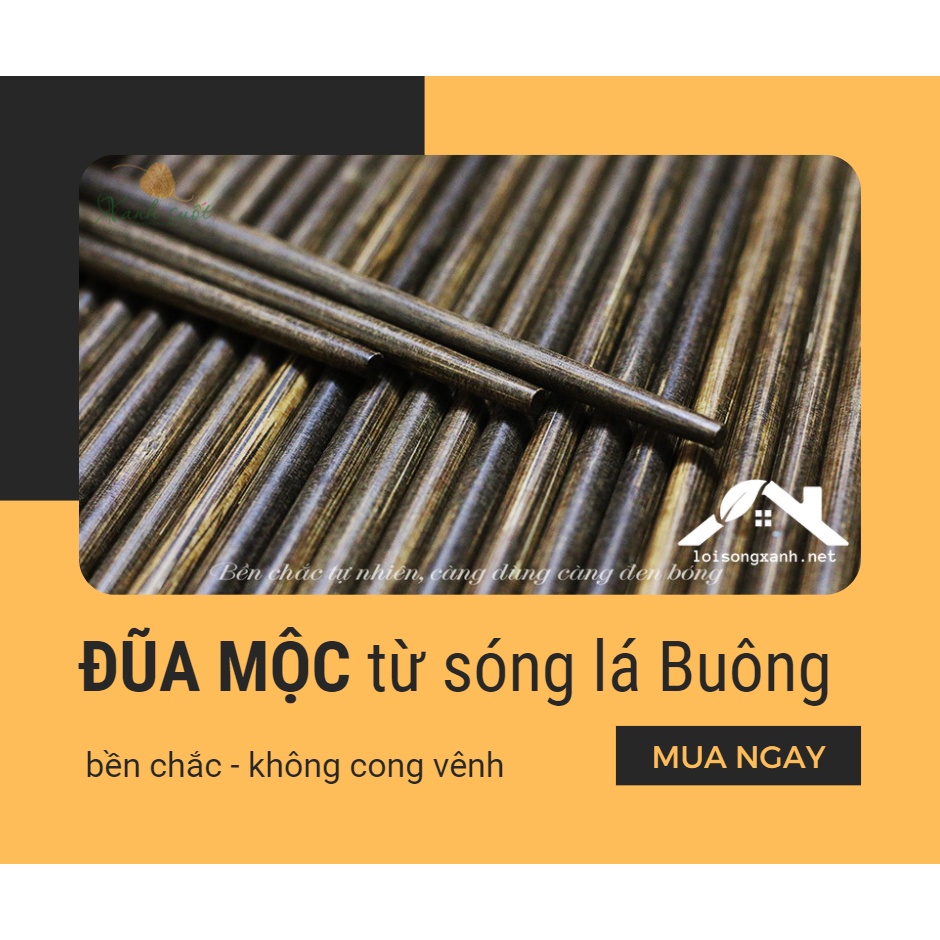 Đũa Buông mộc loại cao cấp nhất đũa mộc không sơn an toàn sức khỏe đũa gỗ bền chắc không cong vênh